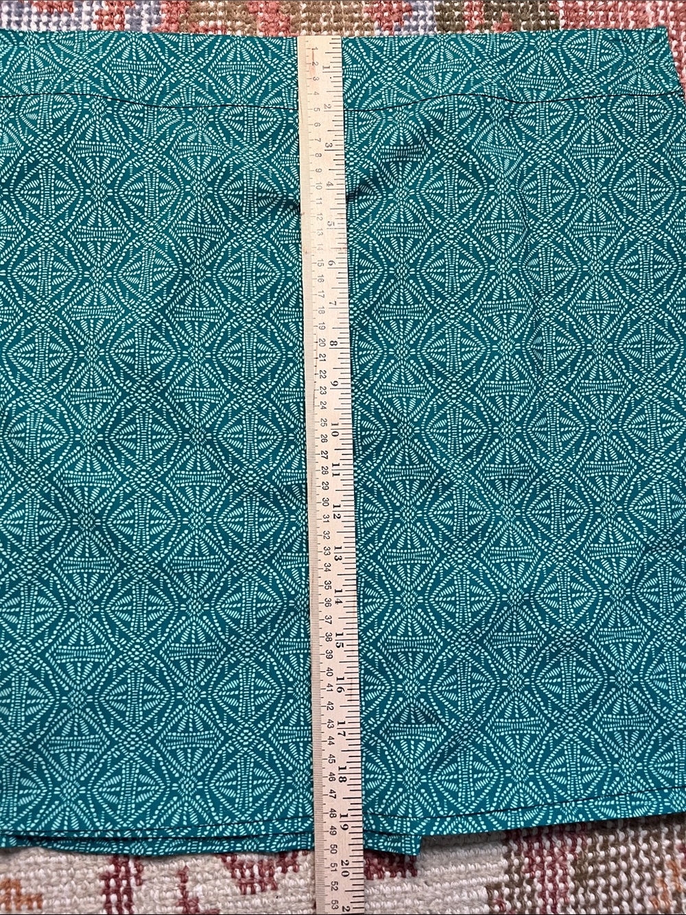 RipSkirt Hawaii Wrap Skirt Teal Green Geometric Batik Print Plus Size 2X - Picture 3 of 7